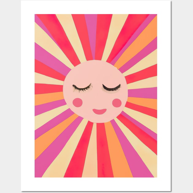 Minimalist Sun Face Wall Art by maxcode